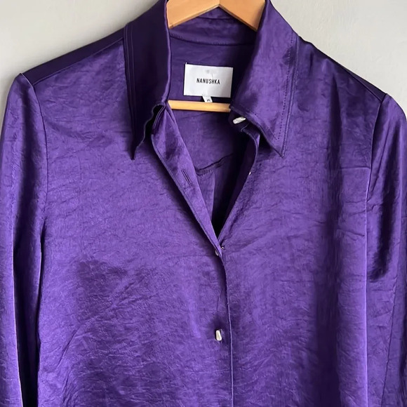 NANUSHKA madine satin Shirt (Purple) - Picture 5 of 13